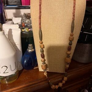Handcrafted Wooden Beaded Necklace - Multicolor